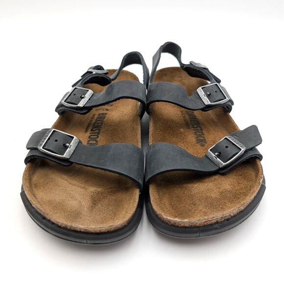 Birkenstock Sonora Sandals Oiled Leather Women's Black Size USW6/M4 EU37 - Picture 2 of 14